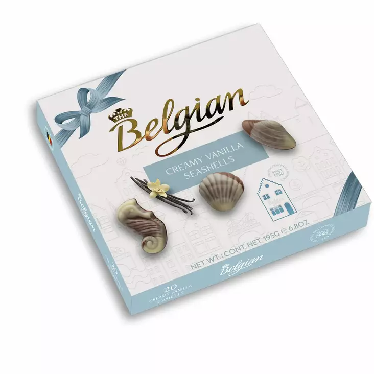 Belgian Creamy Vanilla Seashells 195 g - Karkkirasiat - 100221 - 1