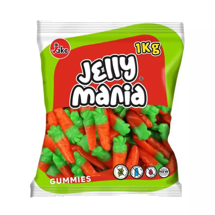Jelly Mania Carrots 1 Kg - Karkkipussit - 100312 - 1