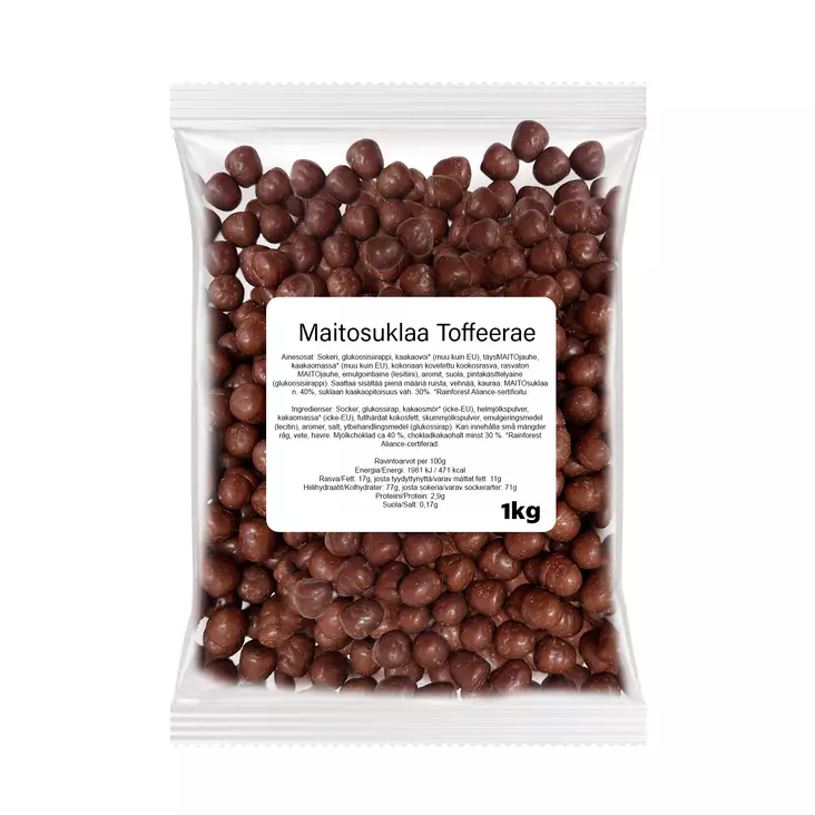 Maitosuklaa Toffeerae 1000 g - Karkkipussit - 100423 - 1