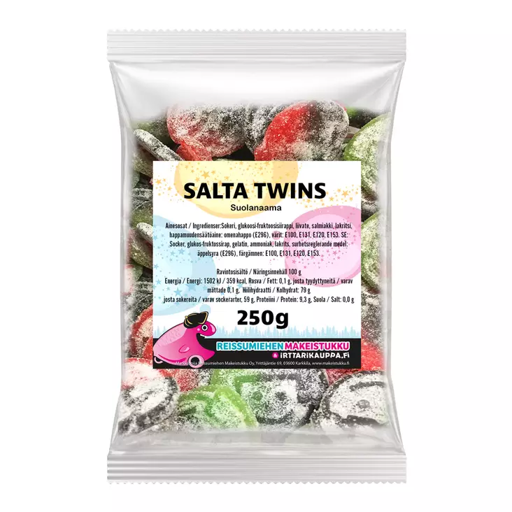Salta Twins Suolanaama 250 g - Karkkipussit - 100614 - 1