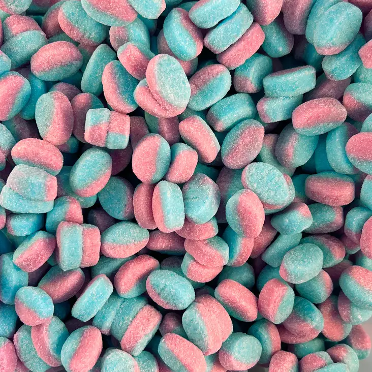 Vadelma/Mustikka Ovaali Micro 50g - Hedelmä irtokarkit - 100134 - 1