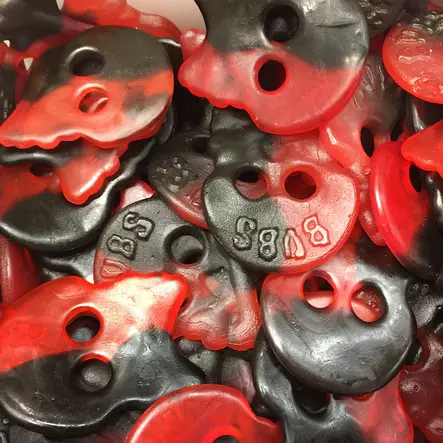 BUBS Vadelma Lakritsikallo 50g - Hedelmä irtokarkit - 10035 - 1