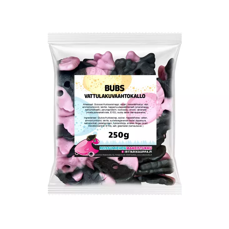 Bubs Vattulakuvaahtokallo 250 g - Karkkipussit - 100335 - 1