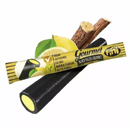 Gourmet Filled Liquorice Lemon 32 x 32g - Karkkirasiat - 100506 - 2