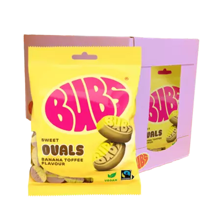 Bubs Banana Toffee Ovals 90g - Karkkipussit - 100377 - 2
