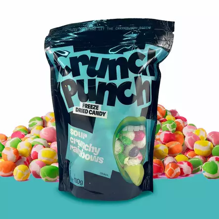 Crunch Punch Sour Crunchy Rainbows 100g - Karkkipussit - 100137 - 2
