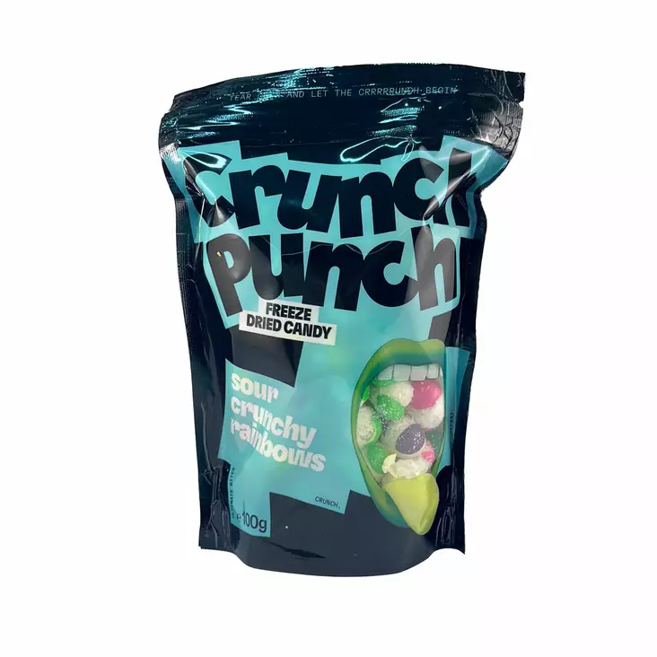 Crunch Punch Sour Crunchy Rainbows 100g - Karkkipussit - 100137 - 1