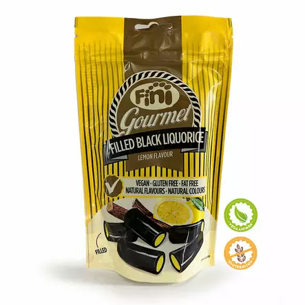 FiniGourmet Filled Black Liquorice Lemon - Karkkipussit - 18248 - 2