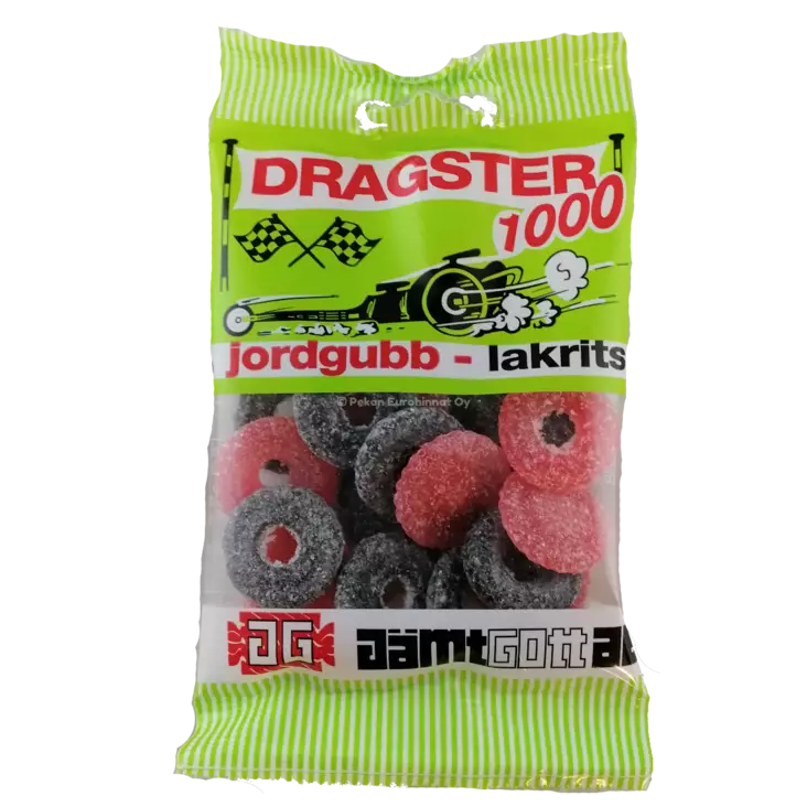 Dragster mansikka-lakritsi 50g - Karkkipussit - 9612R - 1