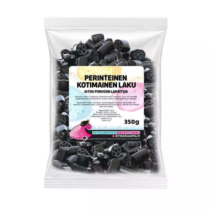 Perinteinen Kotimainen Laku 350g - Reissumiehen Karkkipussit - 5001R - 5